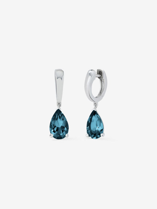 Pendientes de plata 925 con topacios azul london