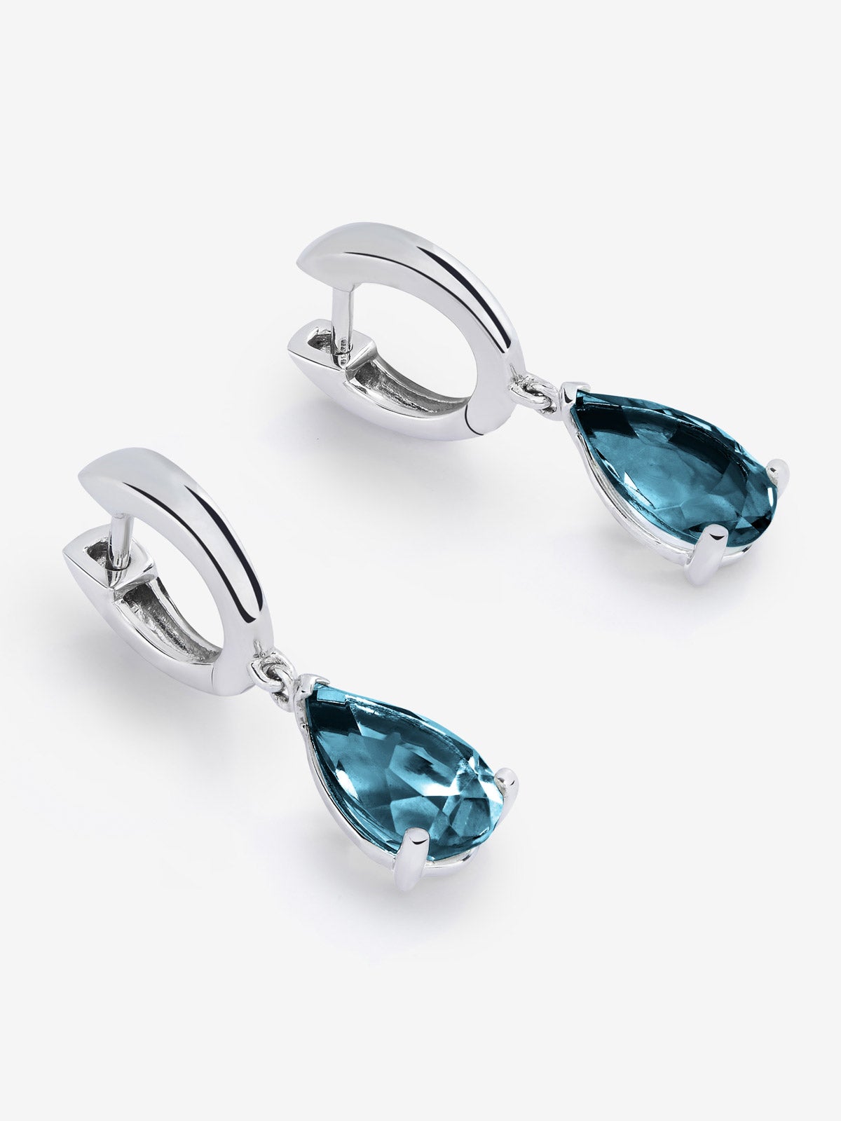 Pendientes de plata 925 con topacios azul london
