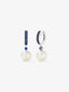 Pendiente de aro de plata 925 combinado con perla australiana de 8,5 mm y zafiro