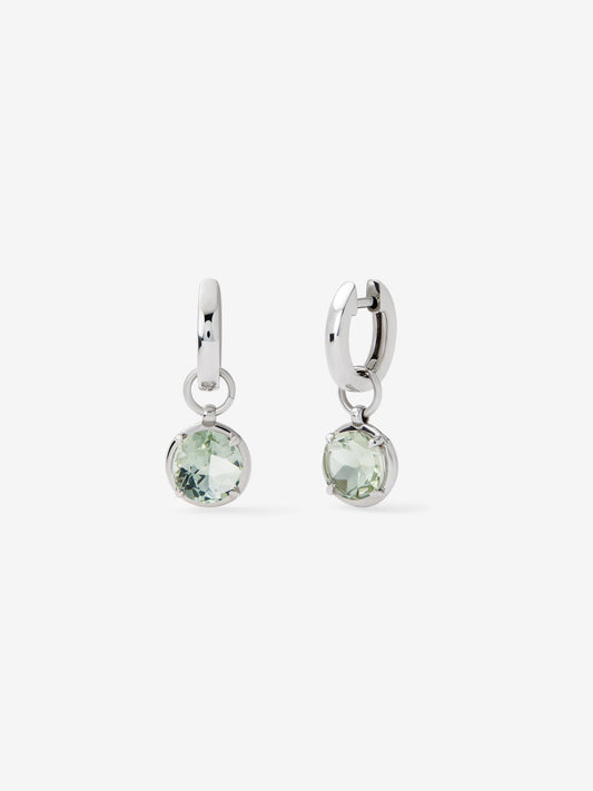 Pendientes de plata 925 con amatista verde