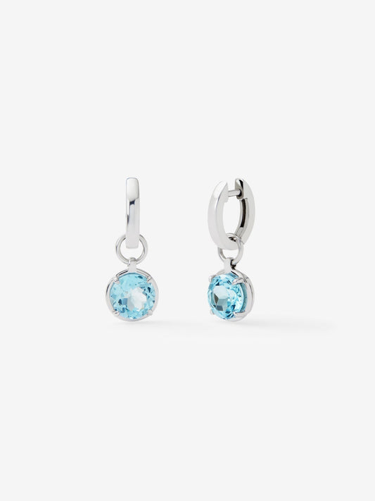 Pendientes de plata con topacio azul sky