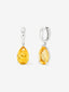 Pendientes aro de plata 925 con citrino colgante