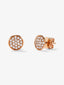 Pendientes de oro rosa de 18K con 2 perlas de 10mm y 38 diamantes en talla brillante con un total de 0,33 cts