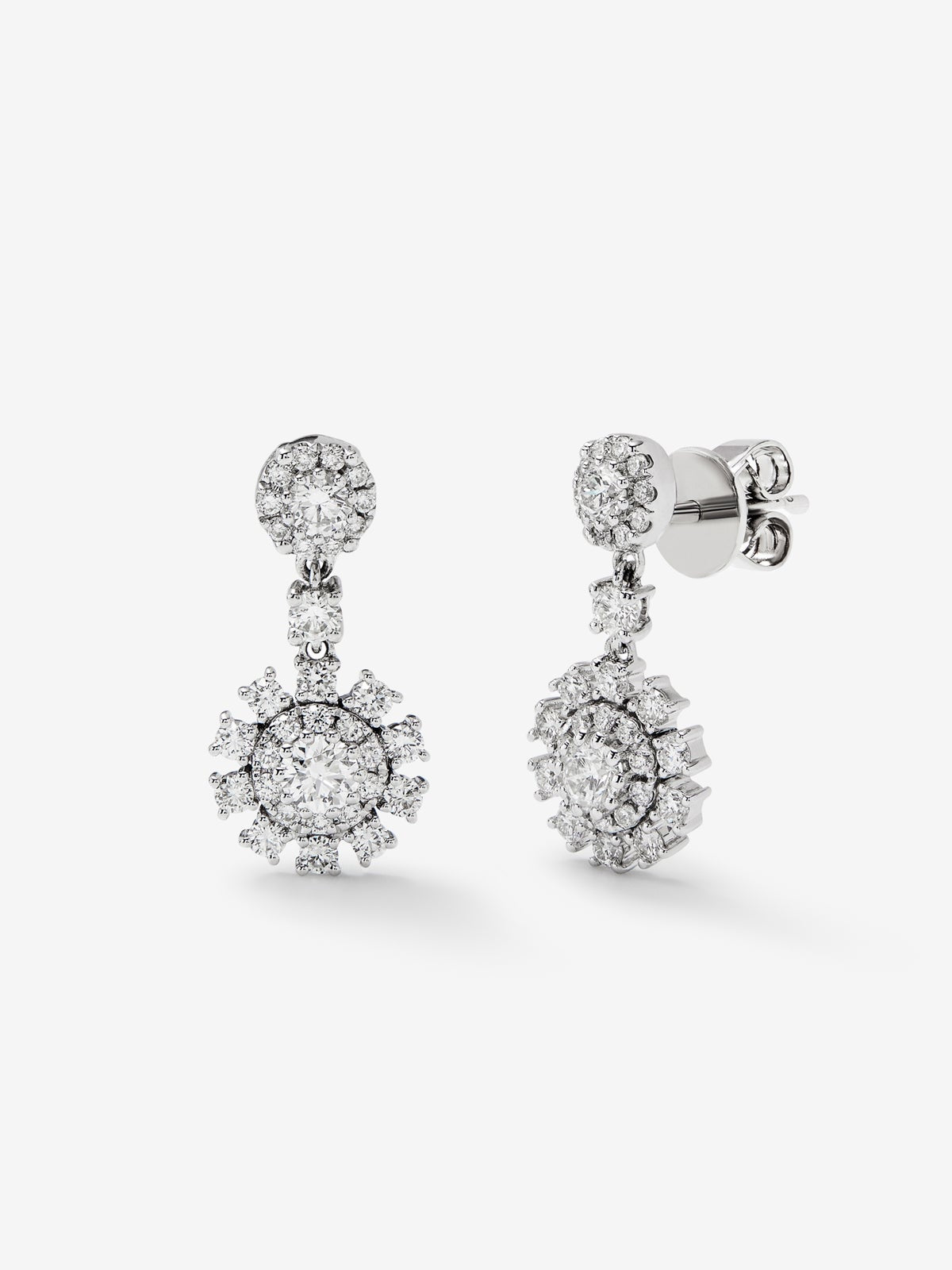 Pendientes de oro blanco de 18K con diamantes