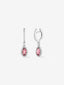 Pendientes de oro blanco de 18K con 2 turmalinas rosas en talla pera con un total de 1,35 cts y 64 diamantes en talla brillante con un total de 0,36 cts