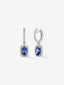 Pendientes de oro blanco de 18K con 2 tanzanitas en talla cushion con un total de 1,73 cts y 62 diamantes en talla brillante con un total de 0,47 cts