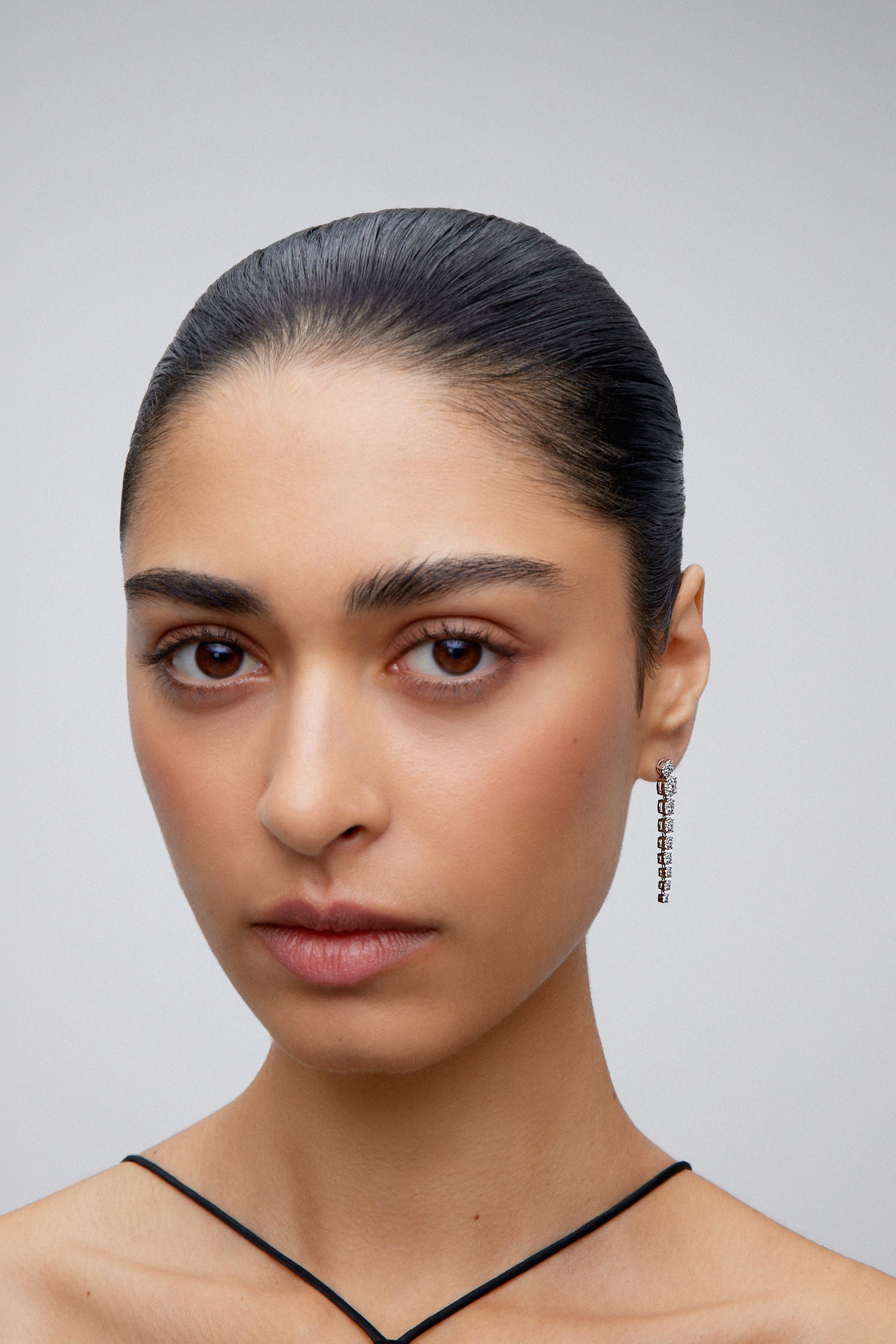 Pendientes de oro blanco de 18K con diamantes blancos en talla brillante de 1,28 cts