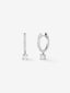 Pendientes aro con colgante de oro blanco de 18K con diamantes