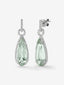 Pendientes de aro de oro blanco de 18K con amatistas verdes en talla pera y 108 diamantes blancos en talla brillante con un total de 0,59 cts