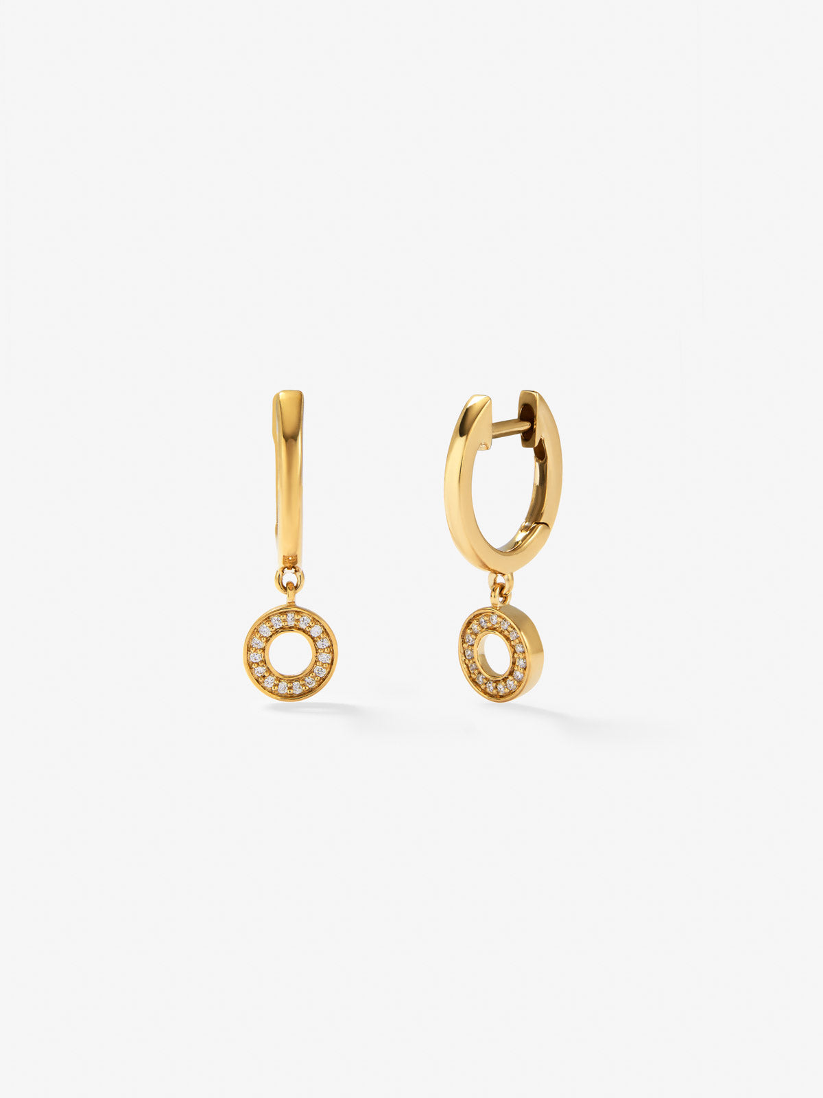 Pendientes de oro amarillo de 18kt con diamantes