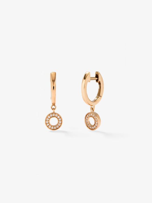 Pendientes de oro rosa de 18kt con diamantes