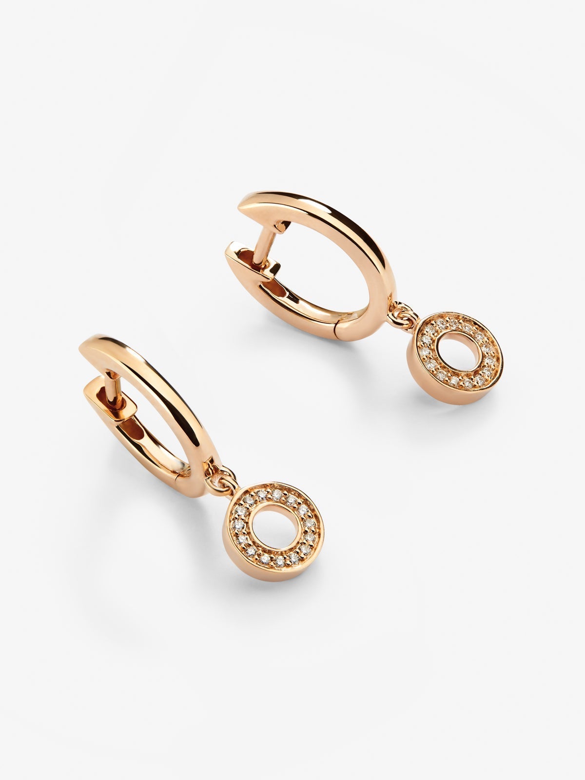 Pendientes de oro rosa de 18kt con diamantes