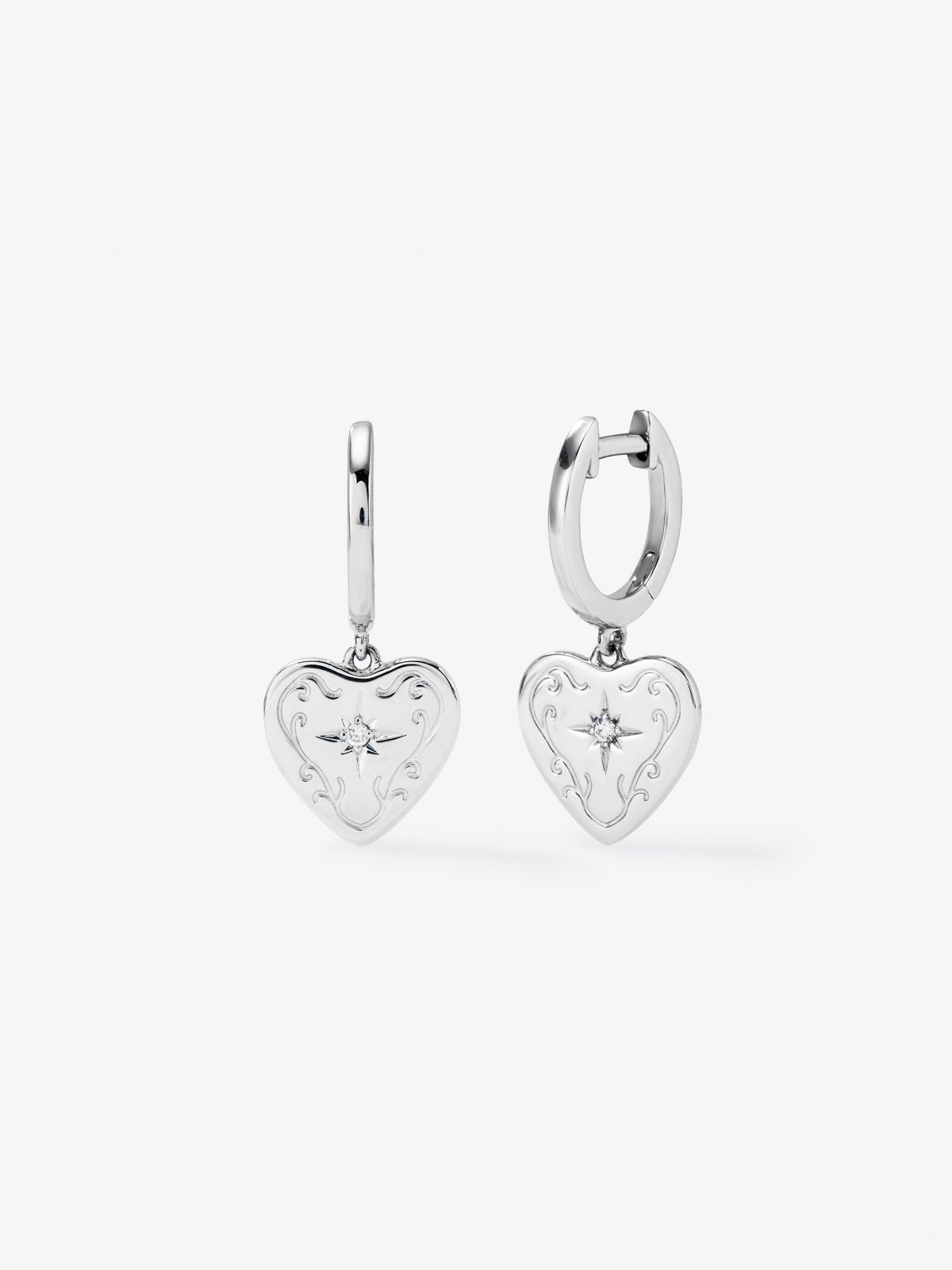 Pendientes de plata de corazón