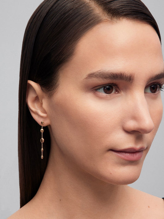 Pendientes de oro rosa de 18K con esferas