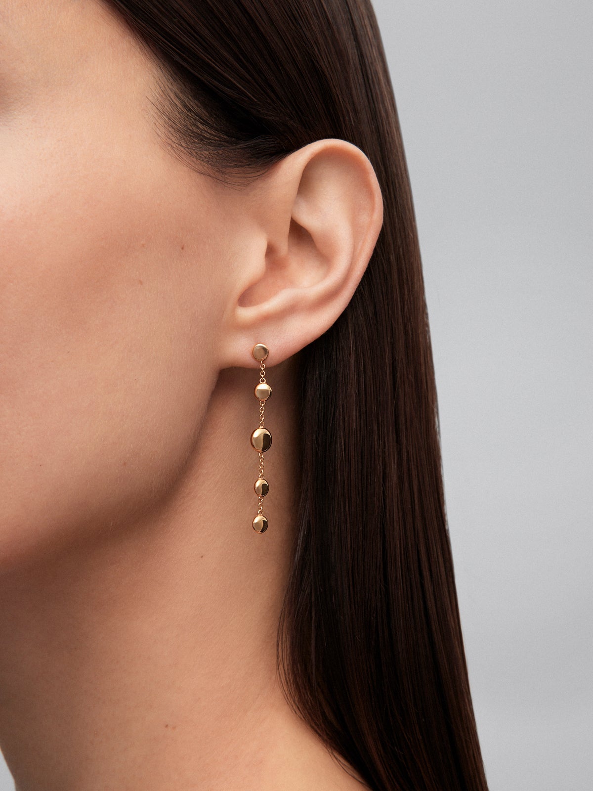 Pendientes colgantes de oro rosa de 18K