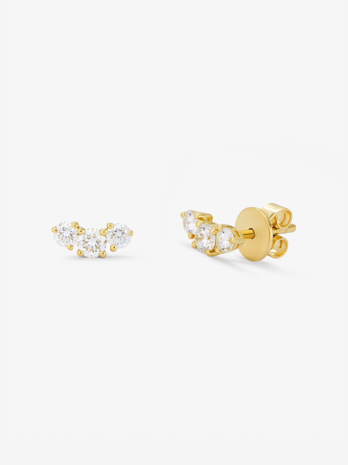 Pendientes de oro amarillo de 18K con diamantes blancos en talla brillante de 0,58 cts