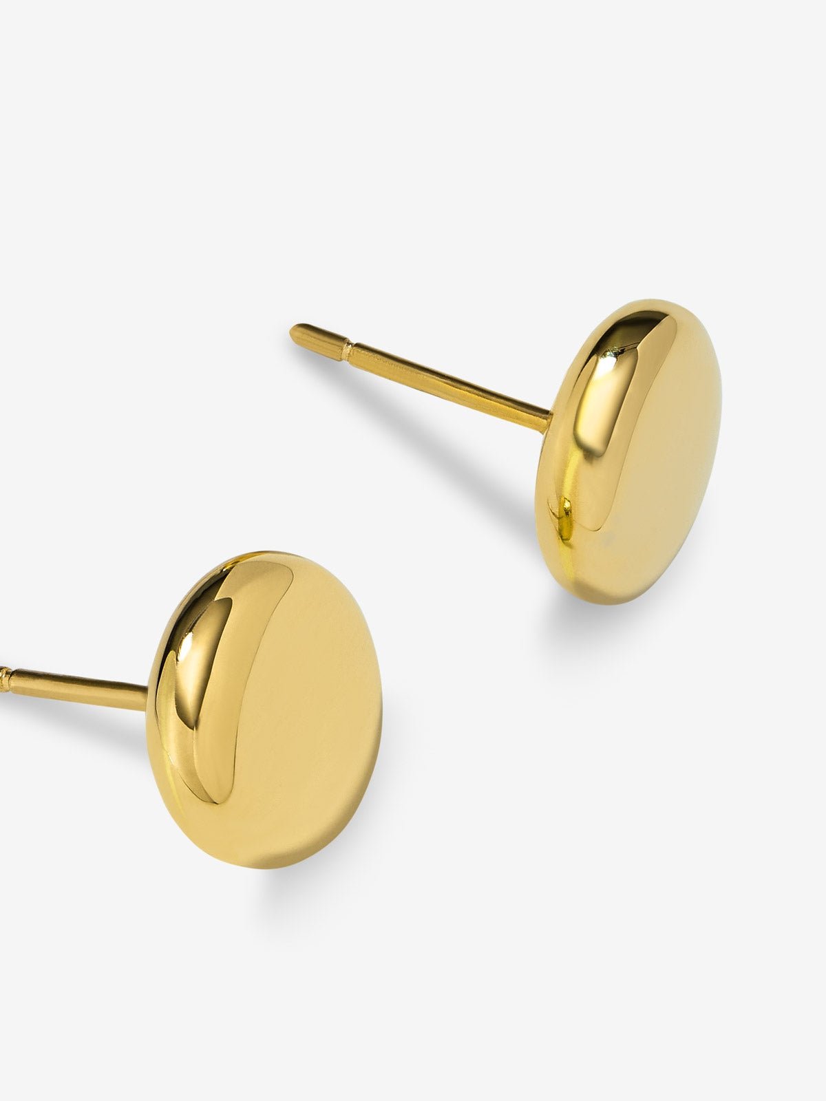 Pendientes de botón de oro amarillo de 18k de 8mm