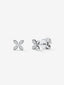 Pendientes boton oro blanco de 18K y diamante pave