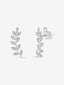 Pendientes trepadores de oro blanco de 18K con diamantes en talla brillante de 0,16 cts
