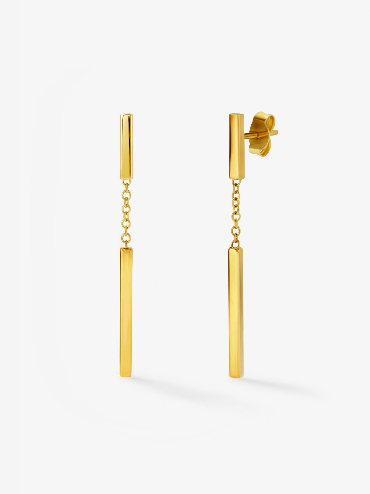 Pendientes largos de oro amarillo de 18K