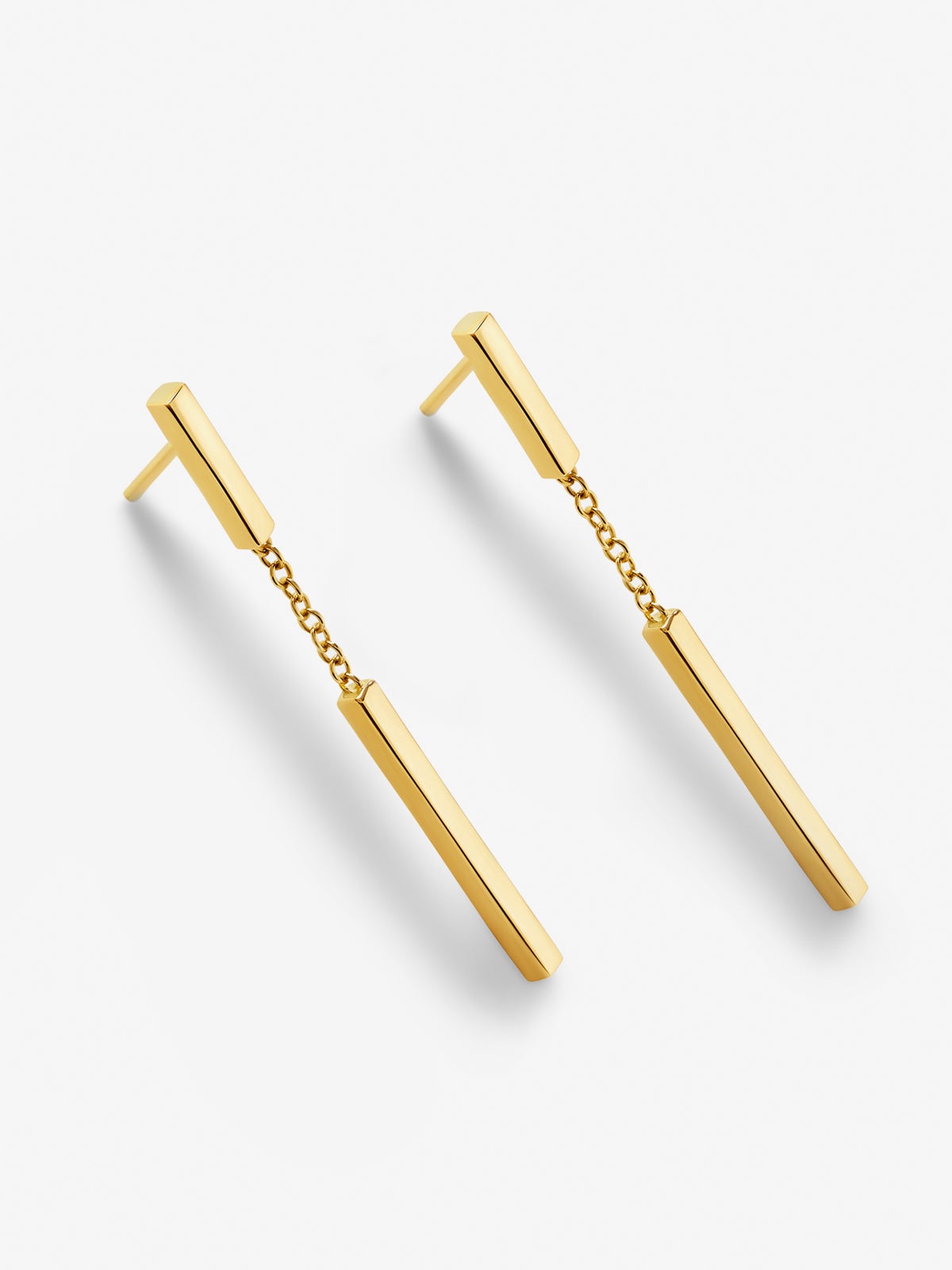 Pendientes largos de oro amarillo de 18K
