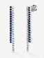 Pendientes colgante de oro blanco de 18K con diamante y zafiro