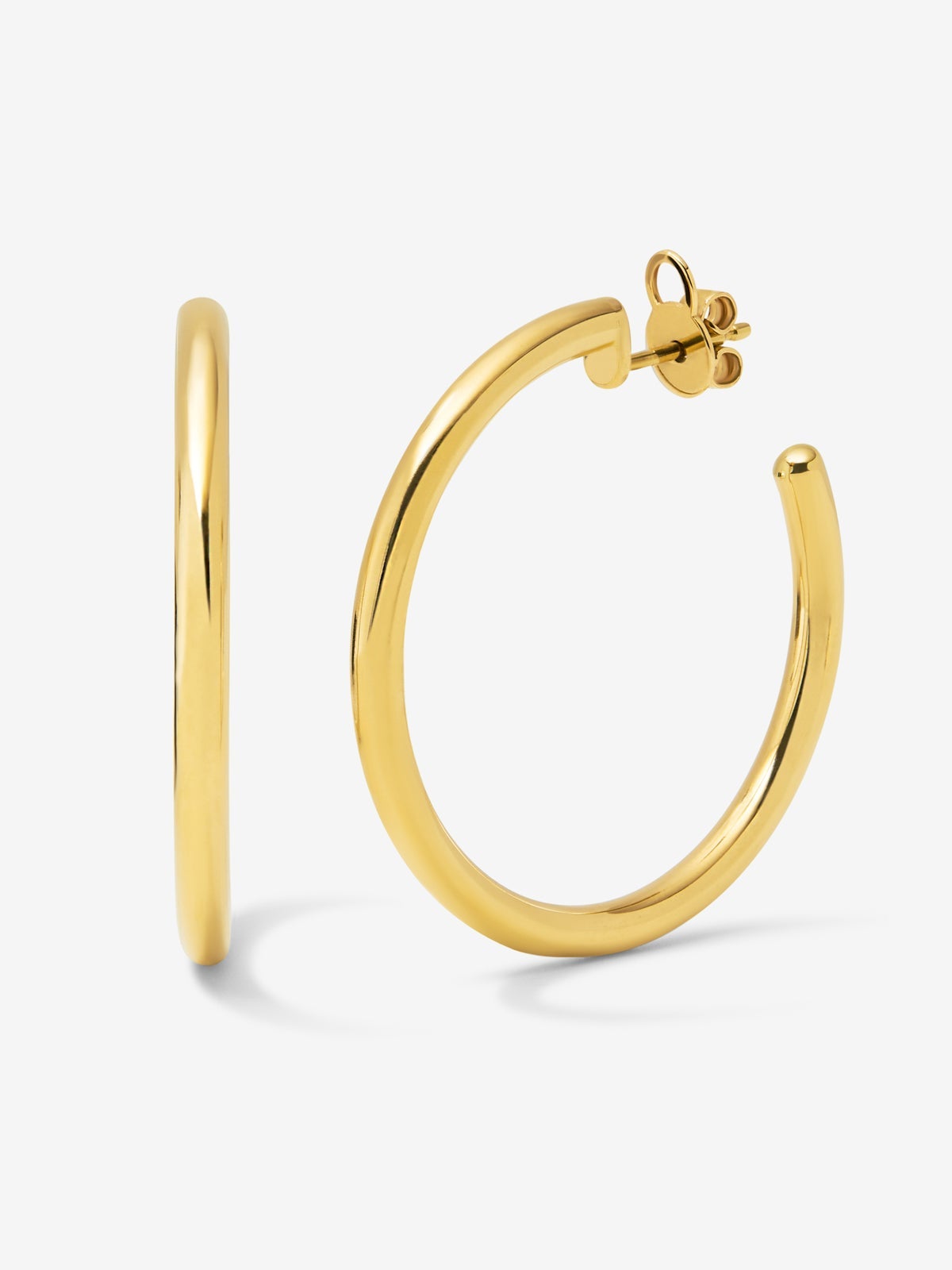 Pendientes aro liso grande oro amarillo de 18K
