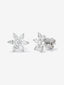 Pendientes flor de oro blanco de 18K con diamantes