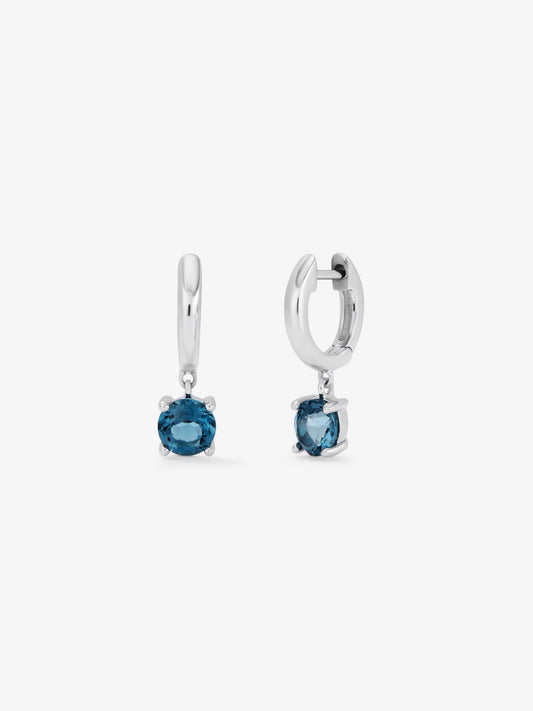 Pendientes de plata 925 con topacios azul london en talla brillante de 1,4 cts