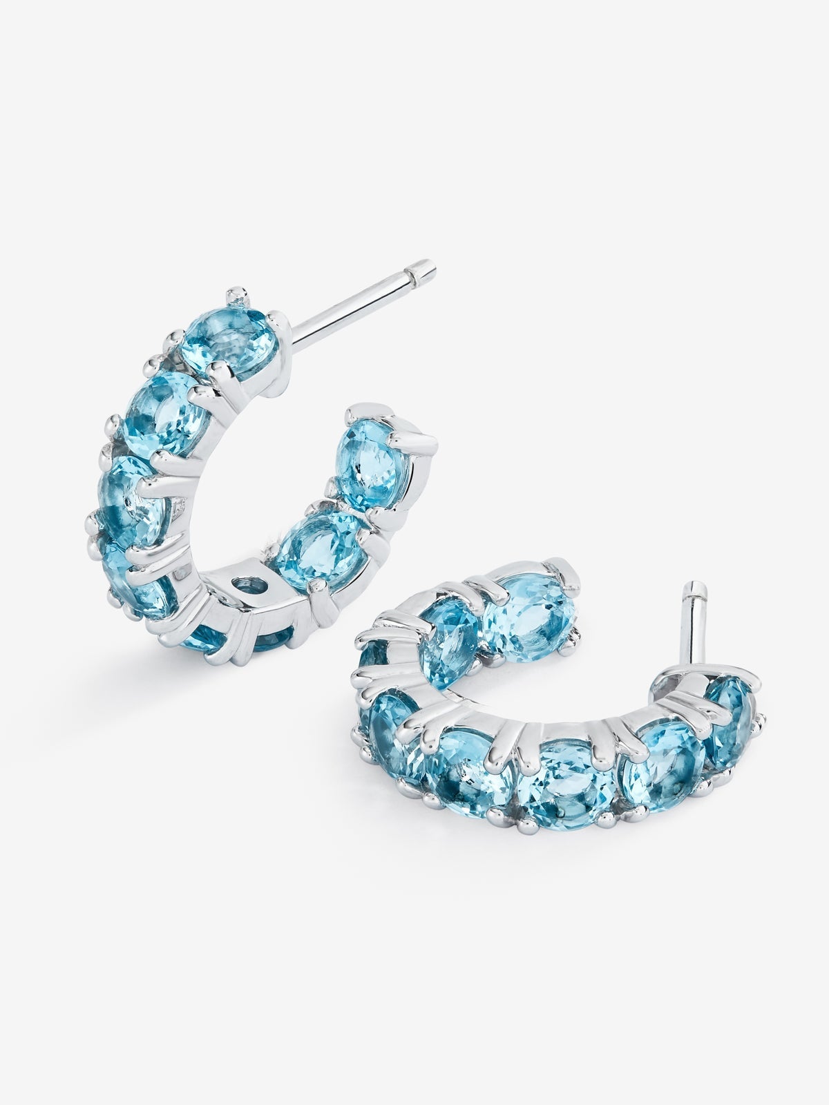 Pendientes aro de plata 925 de topacio
