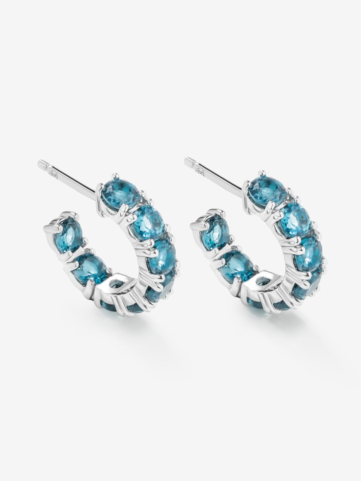 Pendientes aro de plata 925 de topacio