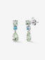 Pendientes de plata con amatista verde brillante y topacio azul swiss