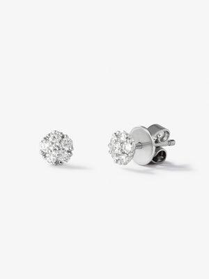 Pendientes de oro blanco de 18kt con diamantes