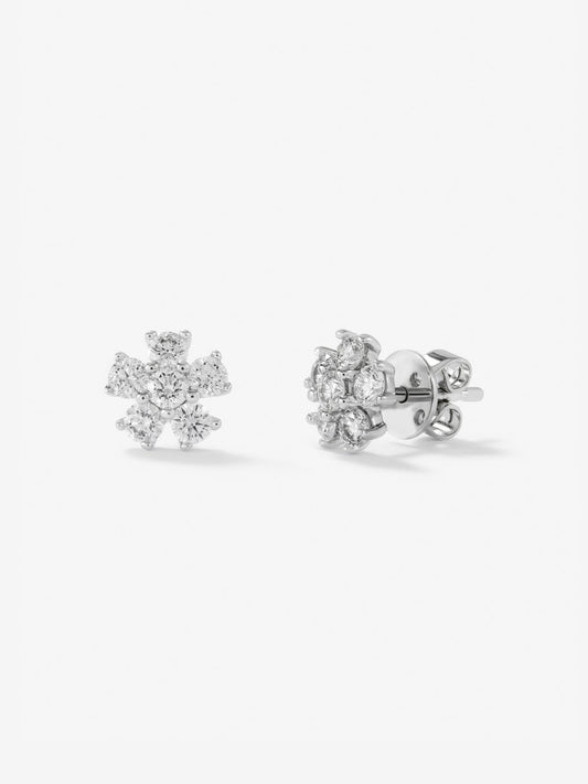 Pendientes de oro blanco de 18kt con diamantes