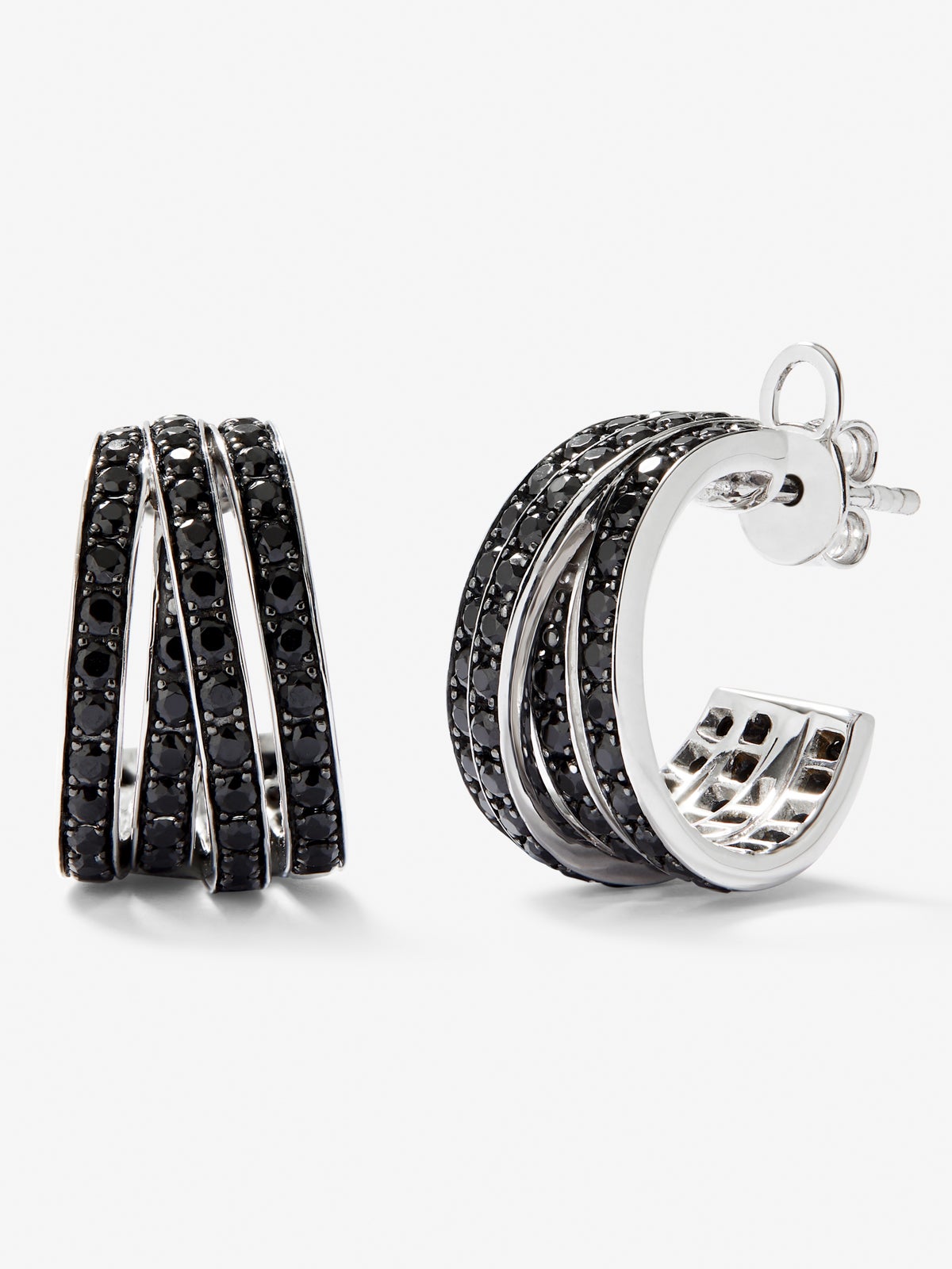 Pendientes de plata 925 con espinelas negras