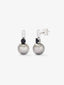 Pendientes de plata 925 con 2 espinelas negras en talla brillante y 2 perlas de Tahití de 9,5mm