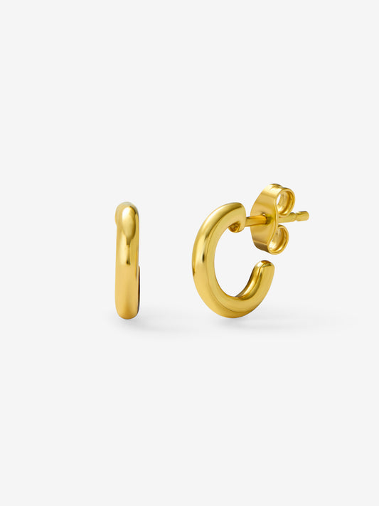18K Yellow Gold 11mm Hoop Earrings