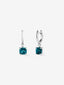 Pendientes aro de plata 925 con topacio colgante