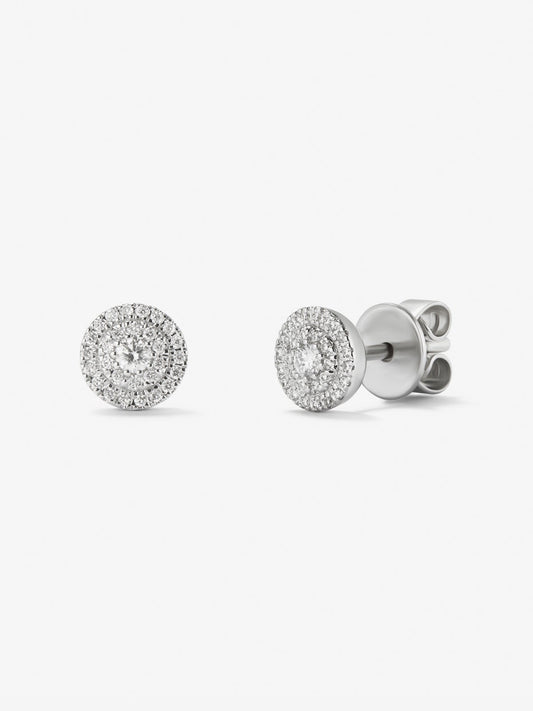 Pendientes de oro blanco de 18kt con diamantes