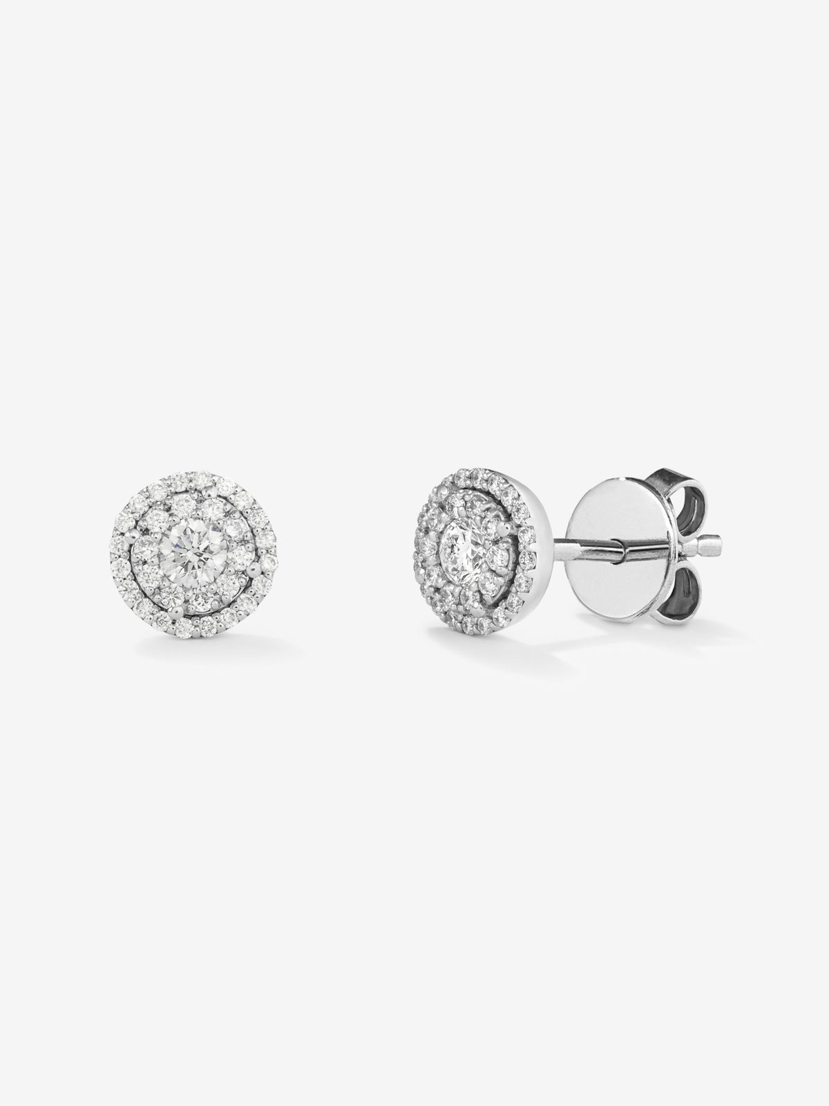 Pendientes de grace de oro blanco con diamante
