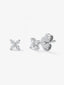 Pendientes flor de oro blanco de 18K con diamantes