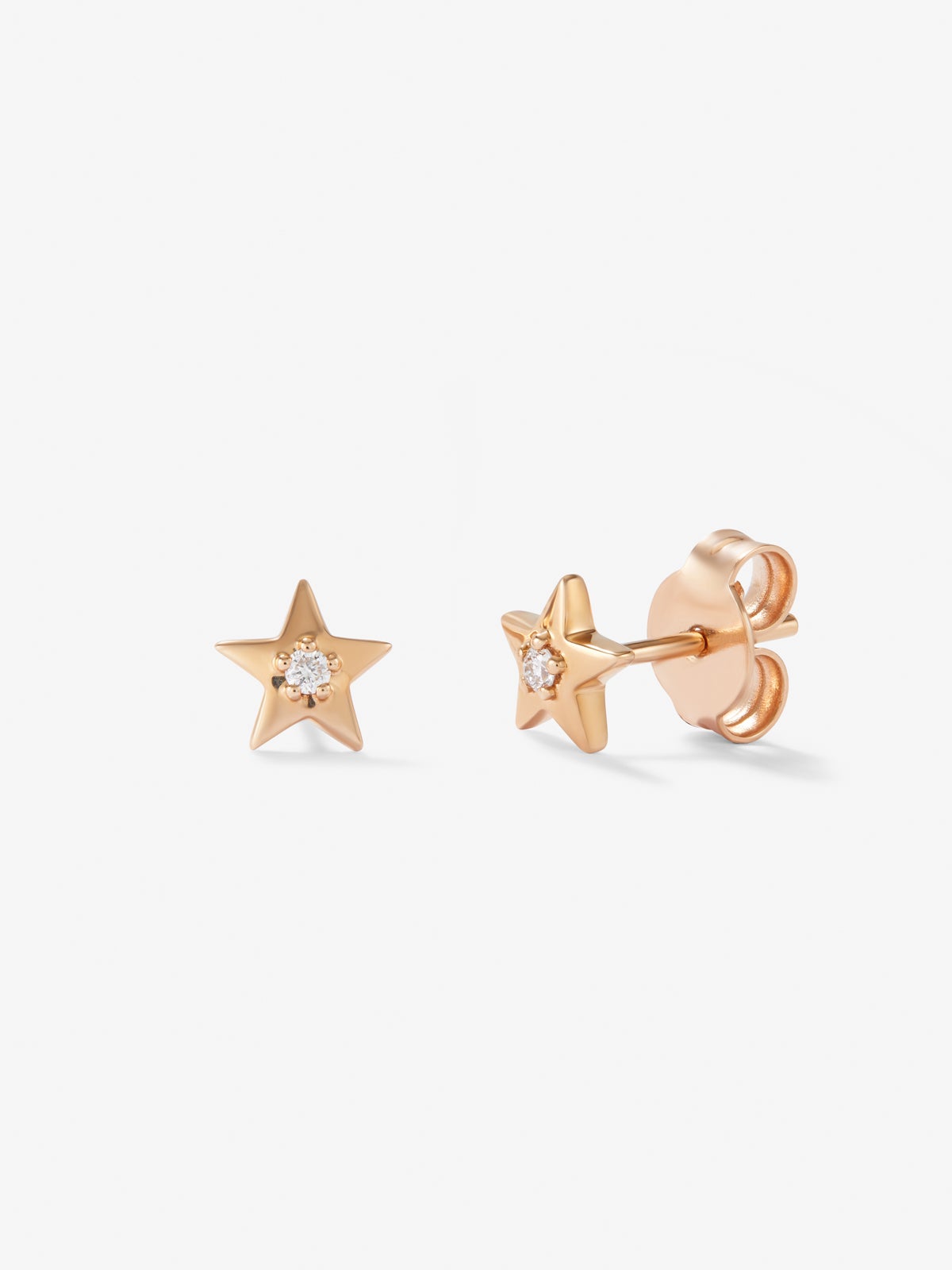 Pendientes de oro rosa de 18kt con diamantes