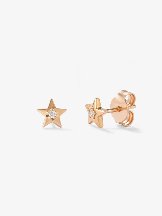 Pendientes de oro rosa de 18kt con diamantes
