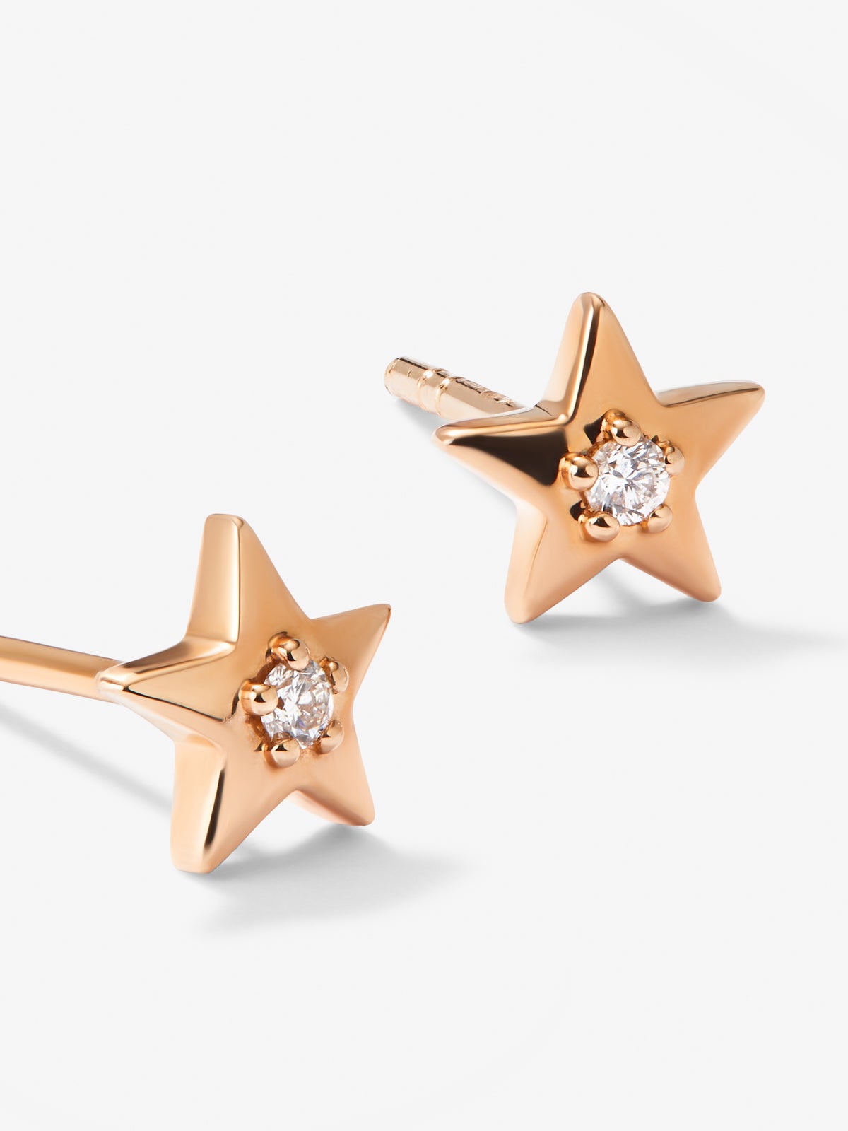 Pendientes de oro rosa de 18kt con diamantes