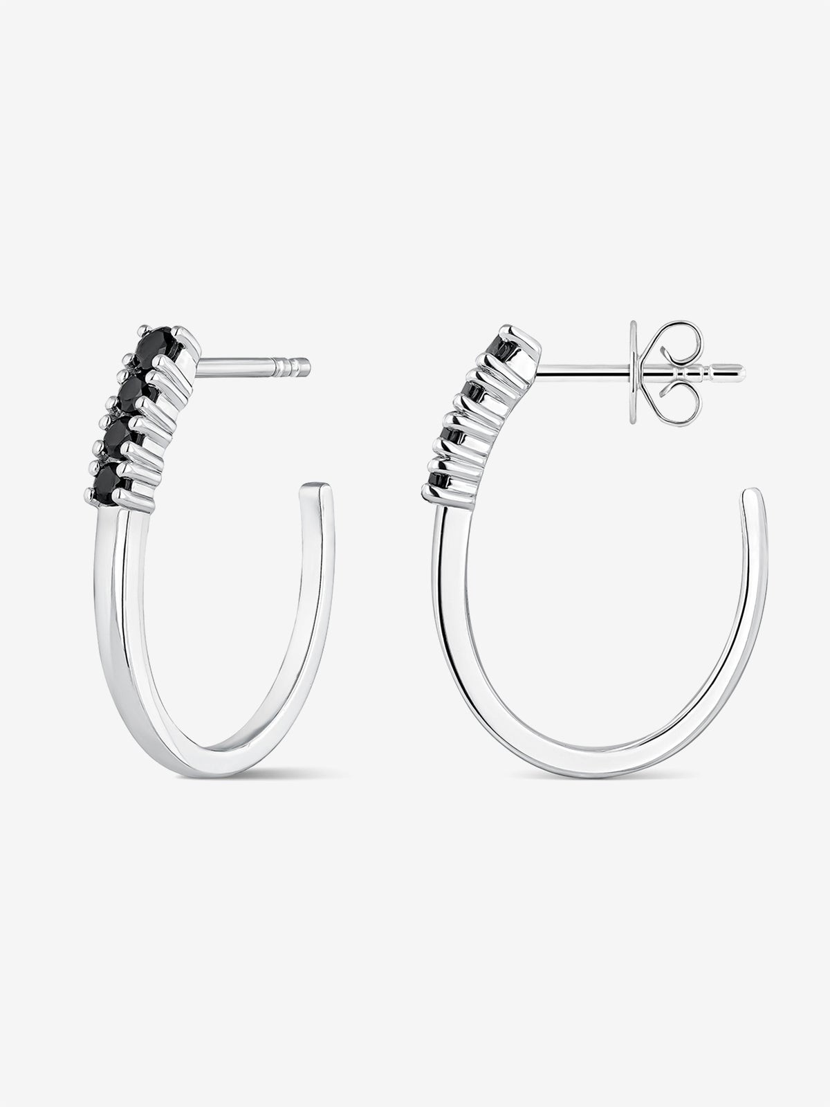 Pendientes de plata 925 con espinelas negras