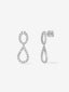 Pendientes de aro doble ovalados de oro blanco de 18kt con diamantes