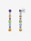 Pendientes largos de plata 925 con gemas multicolor