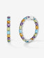 Pendientes aro cerrado de plata 925 con gemas multicolor