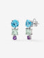 Pendientes de plata 925 con topacios azul swiss y amatistas verdes y moradas