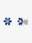 Pendientes de oro blanco de 18K con zafiros azules en talla oval de 1,63 cts y diamante en talla brillante de 0,22 cts